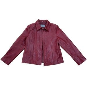 Vintage Juliet Michelle Red Genuine Leather Jacket